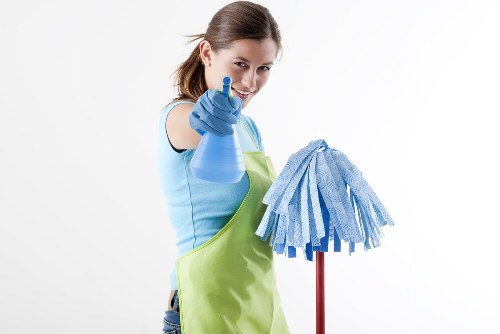 Commercial cleaning team working in an Ilford office environment
