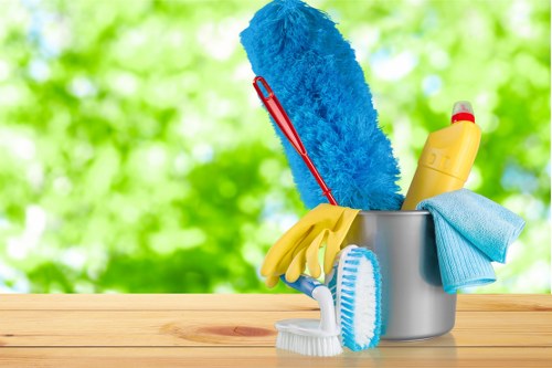 Professional move out cleaning team working in an Ilford flat