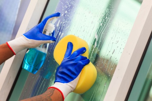 Friendly cleaner carrying out weekly cleaning in a Ilford home
