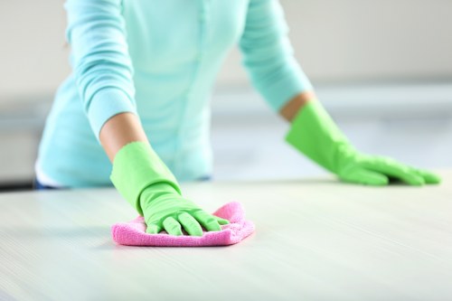 Careful cleaning of heavy lined curtains in an Ilford property