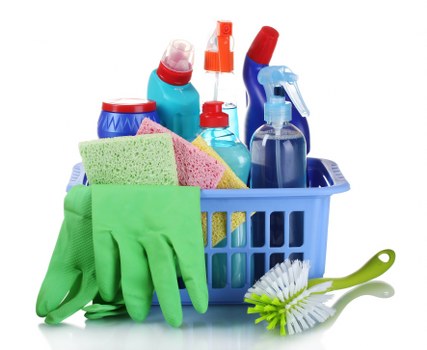 Technician carrying out stain removal in an Ilford flat